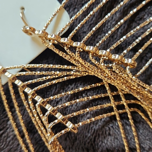 NWT Lovisa Fashion earrings faux gold dangle shimmer sparkle 4" long - Picture 8 of 10